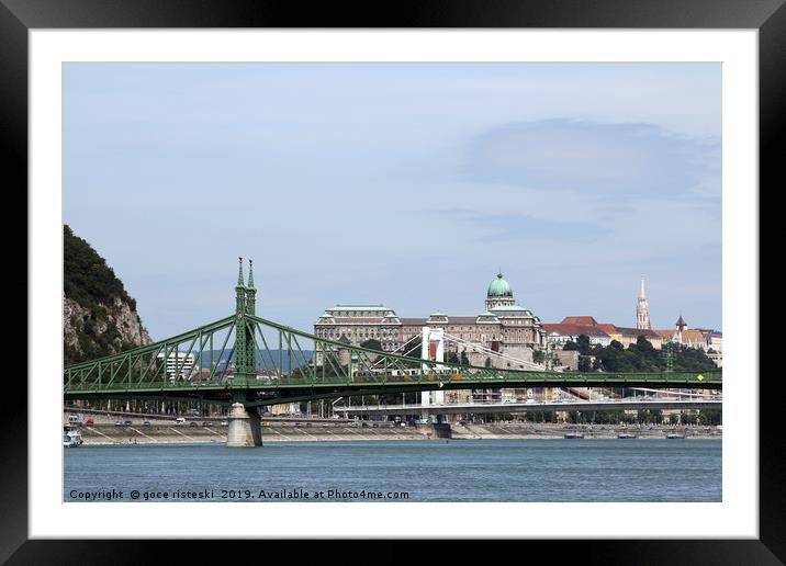Liberty bridge over Danube river Budapest Framed Mounted Print by goce risteski