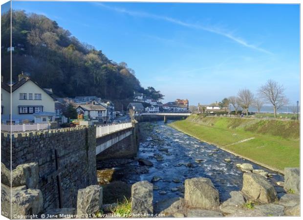 Lynmouth in Summer Canvas Print by Jane Metters
