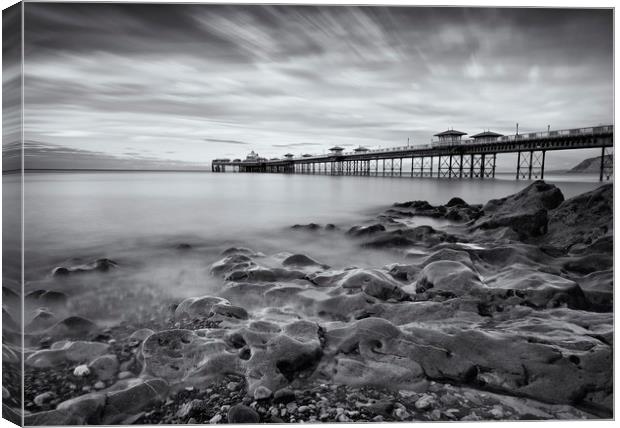 Llandudno Pier at Low tide Canvas Print by Stephen Conway