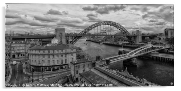 Newcastle in Black and White Acrylic by Antony Atkinson