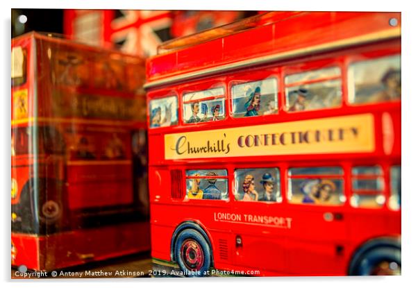 London Bus sweet shop Acrylic by Antony Atkinson
