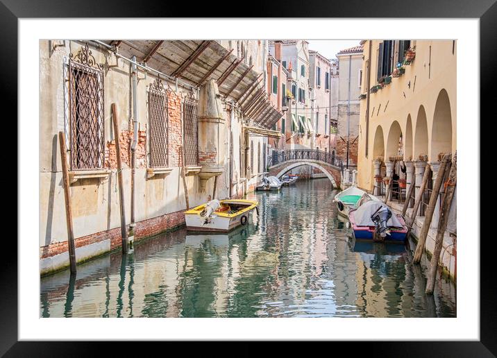 Venice Canal Framed Mounted Print by Graham Custance