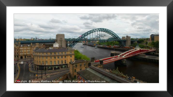Tyne Bridge Newcastle Framed Mounted Print by Antony Atkinson