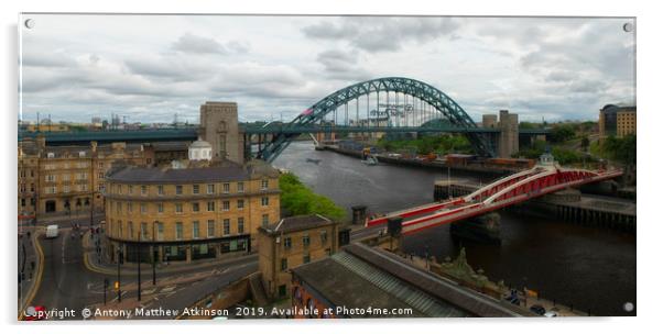 Tyne Bridge Newcastle Acrylic by Antony Atkinson