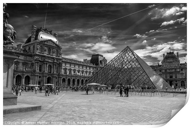 The Louvre in Black and White Print by Antony Atkinson