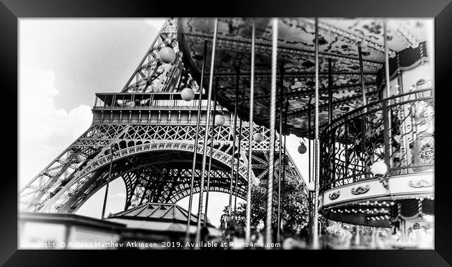 Eiffel Tower in Black and White Framed Print by Antony Atkinson