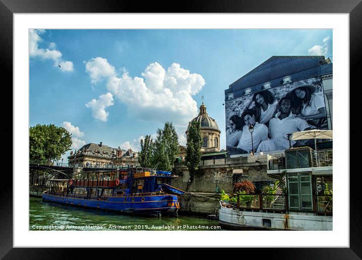 River Seine in Paris Framed Mounted Print by Antony Atkinson