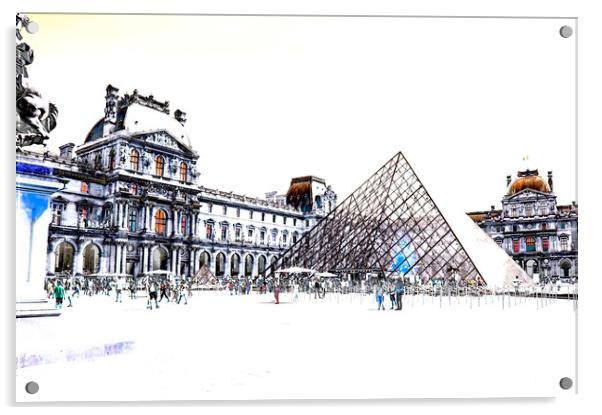 Louvre Art Gallery in Paris Acrylic by Antony Atkinson