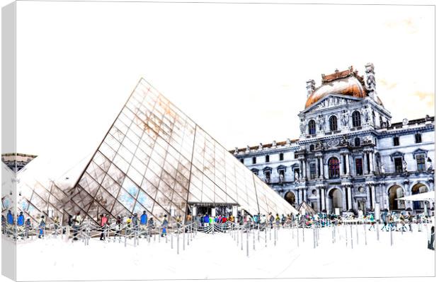 Louvre Art Gallery in Paris Canvas Print by Antony Atkinson