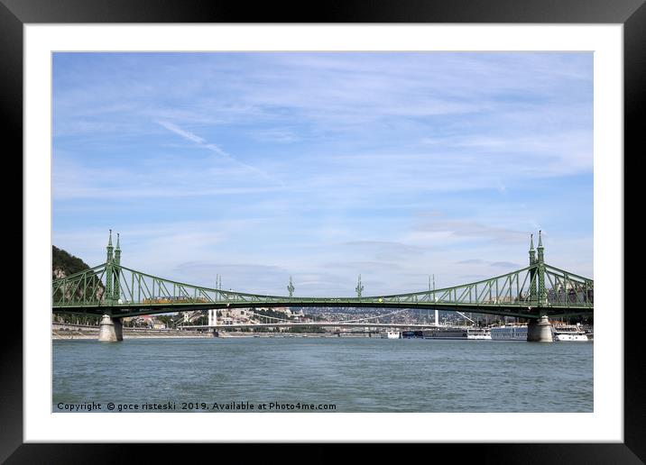Liberty bridge on Danube river Budapest Framed Mounted Print by goce risteski