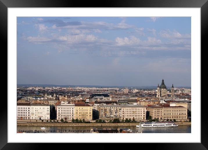 Danube riverside Budapest cityscape Hungary Framed Mounted Print by goce risteski