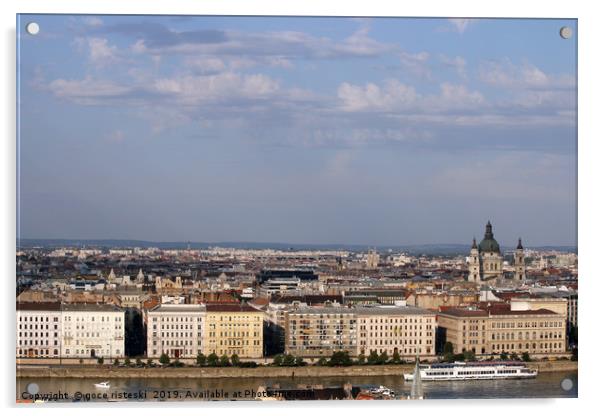 Danube riverside Budapest cityscape Hungary Acrylic by goce risteski