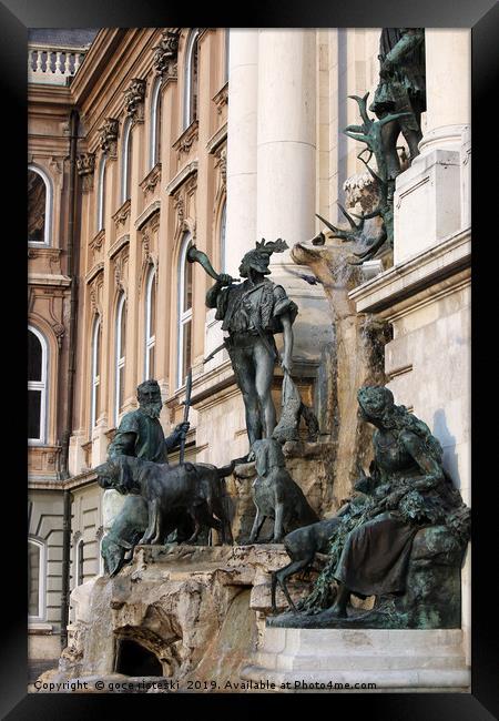Buda castle Matthias fountain Hungary Framed Print by goce risteski
