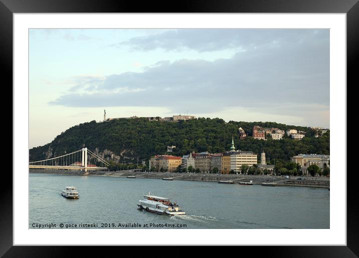 Gellert hill on Danube river Budapest cityscape Framed Mounted Print by goce risteski