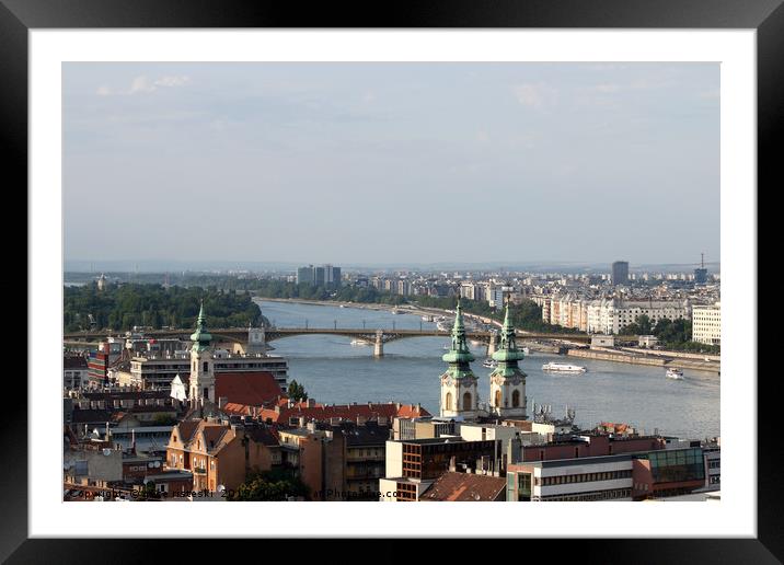 Margit bridge on Danube river Budapest Framed Mounted Print by goce risteski