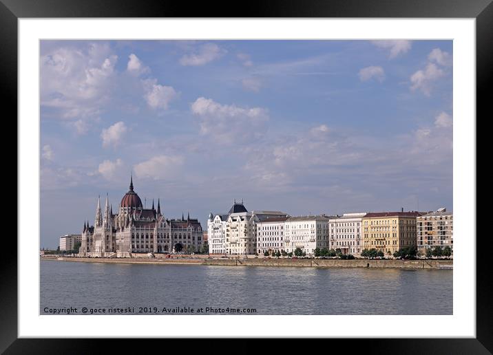 Hungarian Parliament on Danube river Budapest city Framed Mounted Print by goce risteski