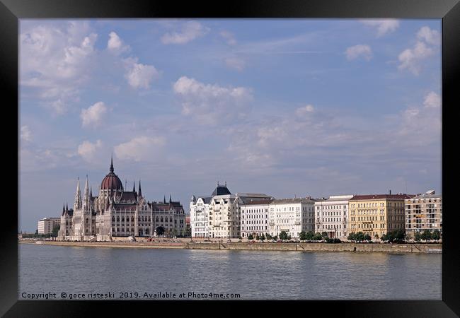 Hungarian Parliament on Danube river Budapest city Framed Print by goce risteski