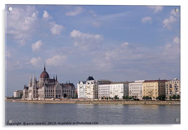 Hungarian Parliament on Danube river Budapest city Acrylic by goce risteski