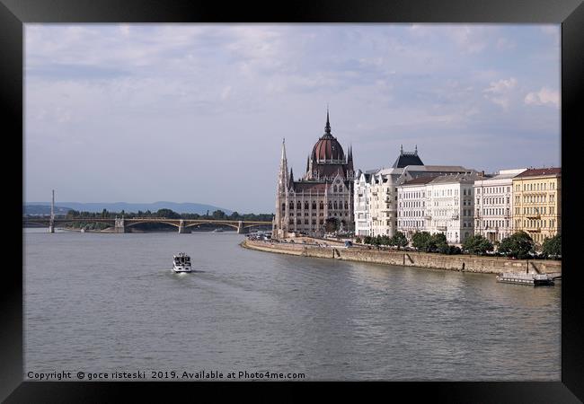 Hungarian Parliament on Danube river Budapest Framed Print by goce risteski