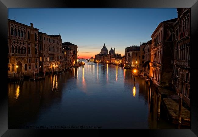 View From Accademia Bridge Framed Print by Simon Rigby