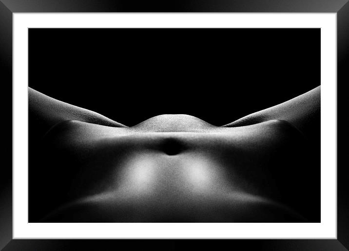 Nude woman bodyscape 30 Framed Mounted Print by Johan Swanepoel