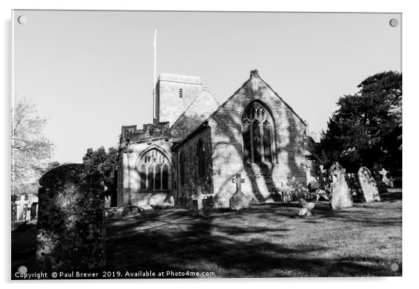 Stinsford Church Dorset Acrylic by Paul Brewer