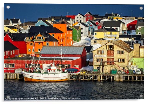 Colourful Vardo in Norway Acrylic by Martyn Arnold