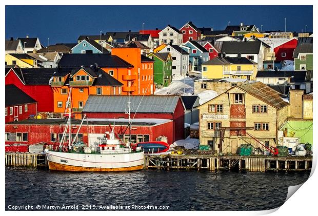 Colourful Vardo in Norway Print by Martyn Arnold