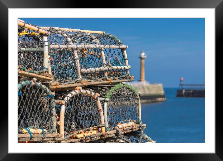 Lobster pots Framed Mounted Print by Kevin Elias