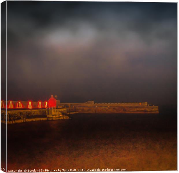 The Lights of Saltcoats Harbour Canvas Print by Tylie Duff Photo Art