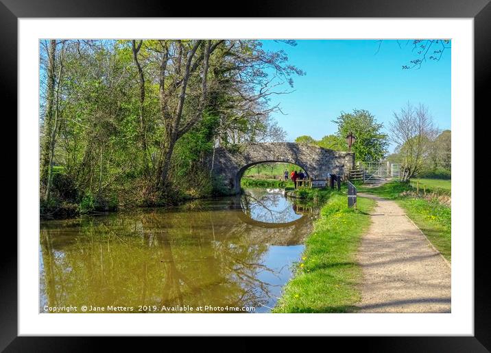 A Walk along the Canal Framed Mounted Print by Jane Metters