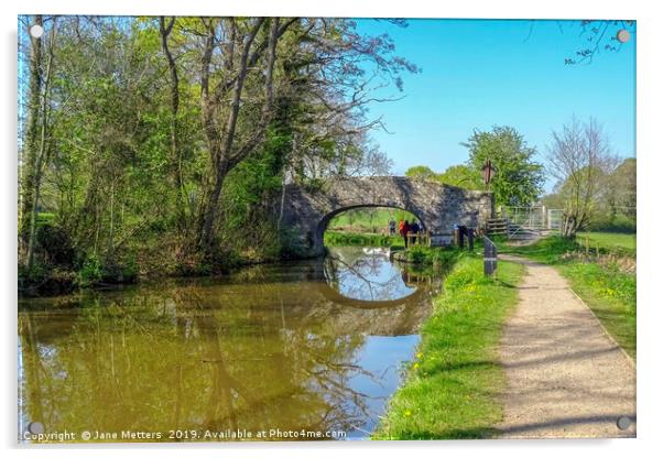 A Walk along the Canal Acrylic by Jane Metters