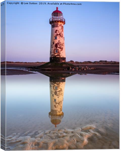 Talacre Beach Lighthouse Canvas Print by Lee Sutton