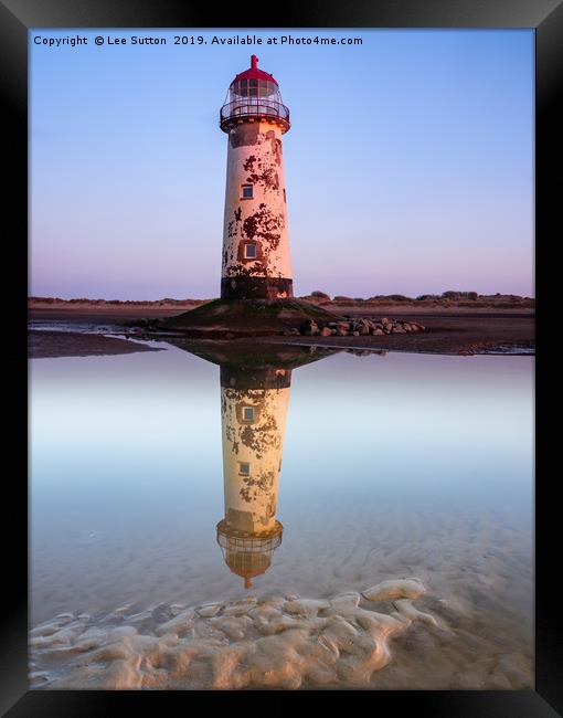 Talacre Beach Lighthouse Framed Print by Lee Sutton