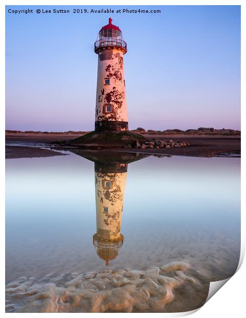 Talacre Beach Lighthouse Print by Lee Sutton