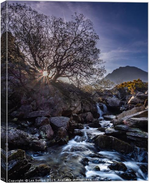 Waterfalls and Sunburst Canvas Print by Lee Sutton