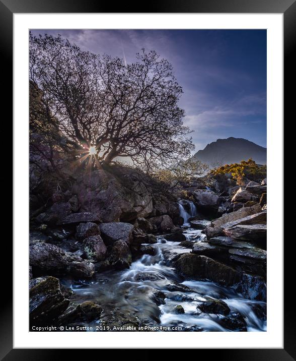 Waterfalls and Sunburst Framed Mounted Print by Lee Sutton