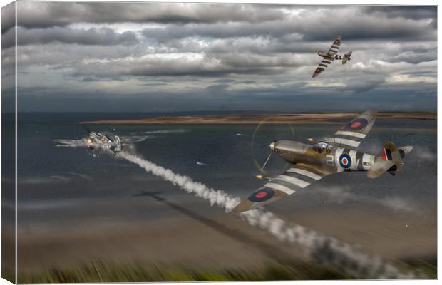Normandy Spitfire attack Canvas Print by Gary Eason