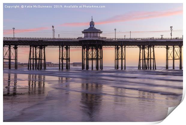 Blackpool North Pier at sunset Print by Katie McGuinness