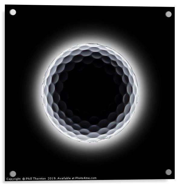 Golf ball event horizon in deep space Acrylic by Phill Thornton
