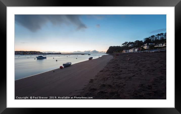 Shaldon looking towards Teignmouth at Sunrise Framed Mounted Print by Paul Brewer