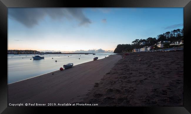 Shaldon looking towards Teignmouth at Sunrise Framed Print by Paul Brewer