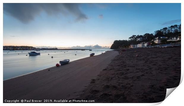 Shaldon looking towards Teignmouth at Sunrise Print by Paul Brewer