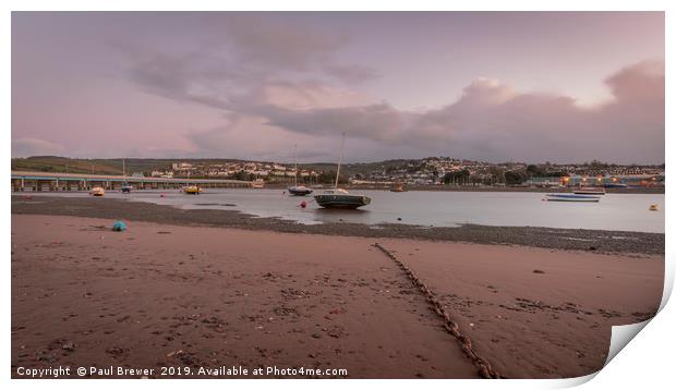 Shaldon and Teignmouth at Sunrise Print by Paul Brewer