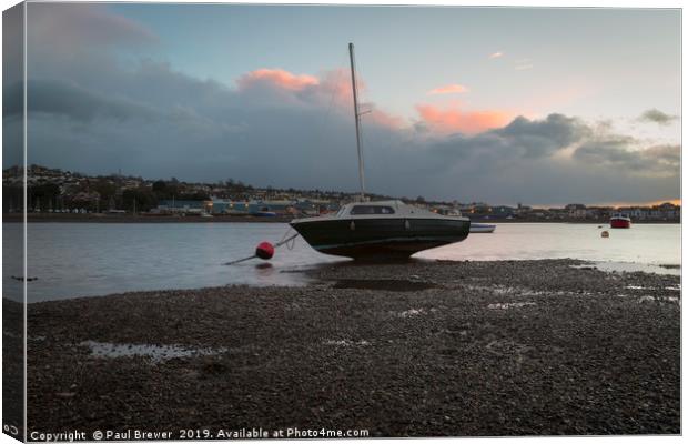 Shaldon and Teignmouth at Sunrise Canvas Print by Paul Brewer