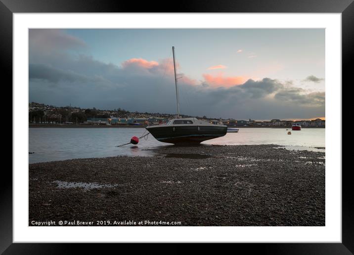 Shaldon and Teignmouth at Sunrise Framed Mounted Print by Paul Brewer