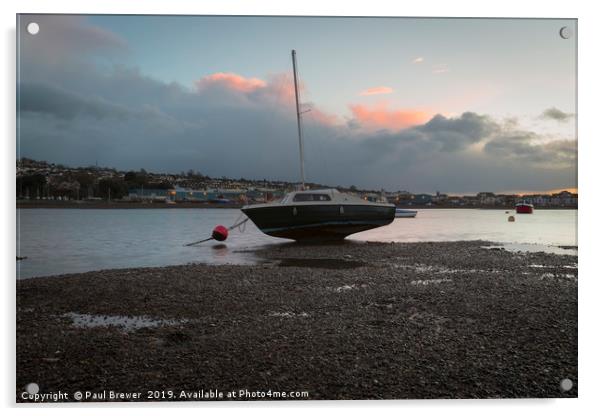 Shaldon and Teignmouth at Sunrise Acrylic by Paul Brewer