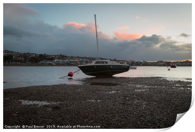 Shaldon and Teignmouth at Sunrise Print by Paul Brewer