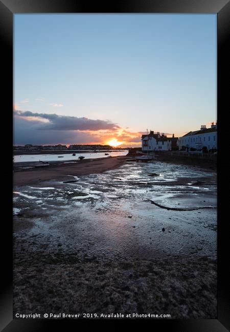 Shaldon and Teignmouth at Sunrise Framed Print by Paul Brewer