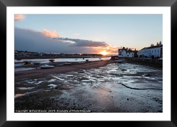 Shaldon and Teignmouth at Sunrise Framed Mounted Print by Paul Brewer